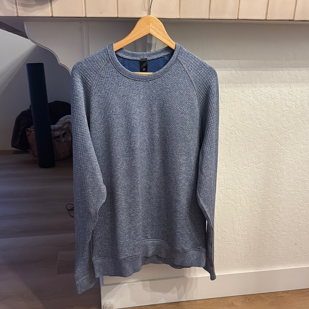 lululemon athletica Men's Heathered Blue Crewneck Sweater